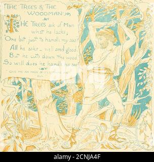 . Der eigene Aesop des Babys: Die Fabeln verdichtet in Reim mit tragbaren Moral bildhaft von Walter Crane. Von Edmund Evans in Farben graviert und gedruckt. -:EV. Stockfoto