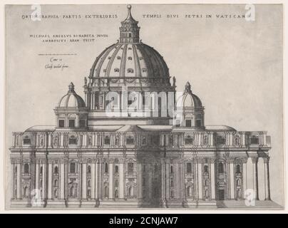 Speculum Romanae Magnificentiae: Petersdom, 16. Jahrhundert. Stockfoto