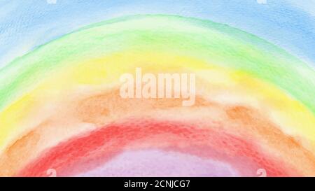 Bunte Regenbogen Aquarell für Hintergrund. Fleck künstlerischen Vektor als Element in der dekorativen Gestaltung von Textur, Karte oder Banner verwendet. Stock Vektor