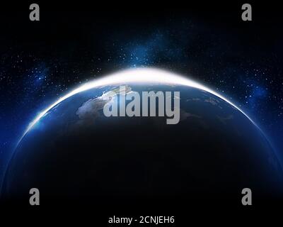 Sonnenaufgang aus dem All Stockfoto Sonnenaufgang aus dem All Stockfoto