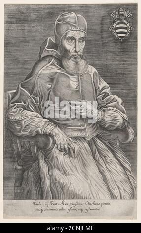 Porträt von Papst Paulus IV., 1530-66. Stockfoto