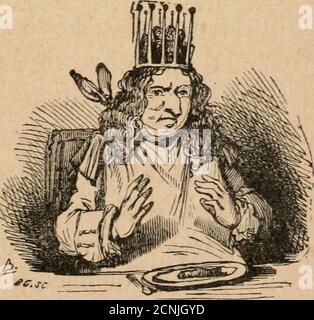 . Histoire d'un casse-noisette . avec la plus aimable courtoisie et la plus gracieusecordialité; puis, les ayant conduits dans la salle àmanger, il sassit auhautsbout en sa qualitéde seigneur suzerain,ayant la couronne surla tête et le cepter à lamain,invitant les au-tres monarques àprendre chacun laplace que lui assignaitson rang parmi les têtes couronnées, les Princes royaux, les ducés hé-réditaires ou les prétendants.La table as soutéit A. - Histoire Dun Cassc-Xoiseltc. 8. Stockfoto