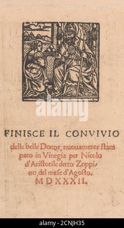 Convivio delle Belle Donne, Seite 22 (verso), August 1532. Stockfoto