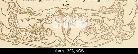 . Nordische Geschichten aus den Eddas / von Hamilton Wright Mabie; mit Farbillistrationen und Dekorationen von George Wright. Stockfoto