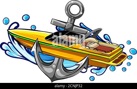 Schiffe Yachten und Boote Symbole mit Navigation Symbole flach isoliert vector Abbildung Stock Vektor