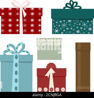 Geschenkschachteln für den Urlaub. Vektor-Illustration für Shopping und Verkauf Poster, Urlaubskarte Stock Vektor