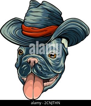 Ein Hund in einem Cowboyhut. vektor-Illustration Stock Vektor