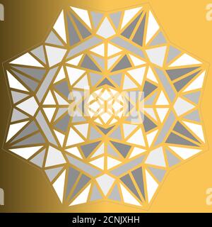 Modernes Mosaikmuster auf goldenem Hintergrund. Vektorgrafik. Stock Vektor