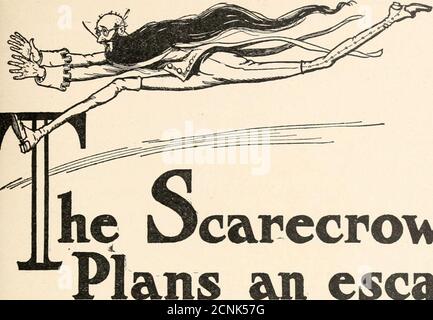 . Das wunderbare Land von Oz; Als ein Bericht über die weiteren Abenteuer der Vogelscheuche und Zinn Woodman ... eine Fortsetzung der Zauberer von Oz . carccrow ns eine Flucht Tipp rutschte weg von den Mädchen und folgte schnell nach dem Soldaten mit den grünen Whiskers.die eindringende Armee betrat die Stadt langsamer, denn sie gestoppt Smaragde mit den Spitzen ihrer Stricknadeln aus der Wand und Pflastersteine zu graben. So erreichten der Soldat und der Junge den Palast, bevor die Nachricht verbreitet hatte, dass die Stadt erobert wurde. Die Vogelscheuche und Jack Pumpkinhead spielten im Hof still an Quoits, als die Stockfoto