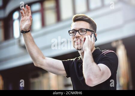 Sagen Sie Hallo oder sagen Sie Auf Wiedersehen zu jemandem Stockfoto