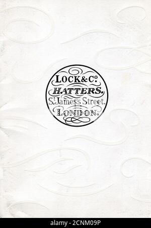 The Font Cover of UK catalog 'James Lock & Co', oktober 2005. Stockfoto