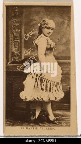 Kartennummer 59, Miss Mattie Vickers, aus der Schauspielerserie (N145-2) herausgegeben von Duke Sons &amp; Co. Zur Förderung von Cross Cut Zigaretten, 1880er. Stockfoto