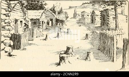 . Ruth von Boston; Eine Geschichte der Massachusetts Bay Colony. Ashion, mit den Plätzen wherewindows des Glases gewesen sein sollte, bedeckt mit Ölpapier, und Türen, die so umständlich und schwerfällig waren, war eine reale Aufgabe für Susan und mich, sie zu öffnen und zu schließen, aber dennoch hatten sie einen heimeligen Blick. Dann gab es, was man Schuppen nennen könnte, madeof Protokolle, oder die Rinde von Bäumen, und in zwei Fällen, Verweilungen von Zweigen locker gelegt, wie ein Kind würde ein Toycamp bauen. Es war, als hätte jeder Mensch nach seiner Aneignung und Arbeitsbereitschaft, je sparsamer die Blockhäuser und die indolenten gebaut Stockfoto