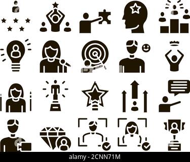 Menschliches Talent Sammlung Elemente Icons Set Vector Stock Vektor