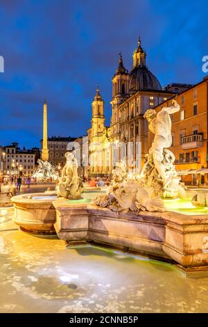 Brunnen von Neptun, Piazza Navona, Rom, Latium, Italien Stockfoto