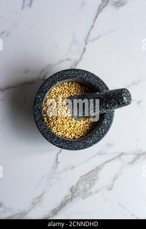 Ansicht von oben auf Buchweizen Körner Stockfoto