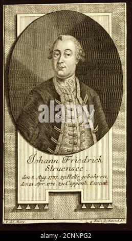 Johann Friedrich Struensee (1737-1772), 1772. Private Sammlung. Stockfoto