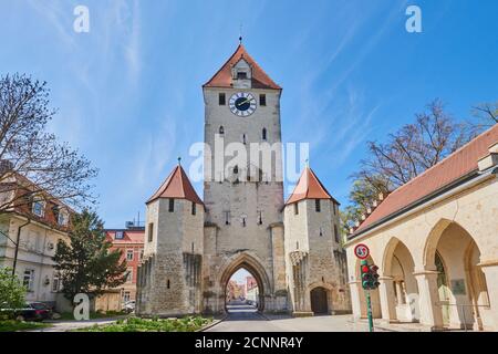 Altstadt, Ostentor, Regensburg, Oberpfalz, Bayern, Deutschland, Europa Stockfoto