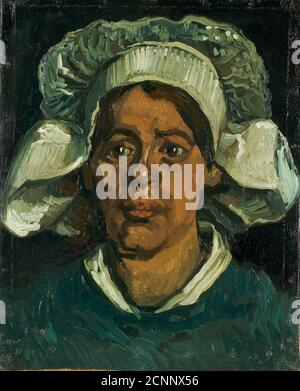 Kopf einer bäuerlichen Frau mit weißer Kapuze, 1884-1885. Gefunden in der Sammlung von Kröller-Müller Museum, Otterlo. Stockfoto