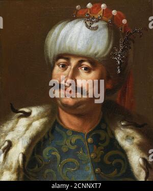 Johann III. Sobieski, König von Polen, gekleidet als osmanischer Sultan. Private Sammlung. Stockfoto