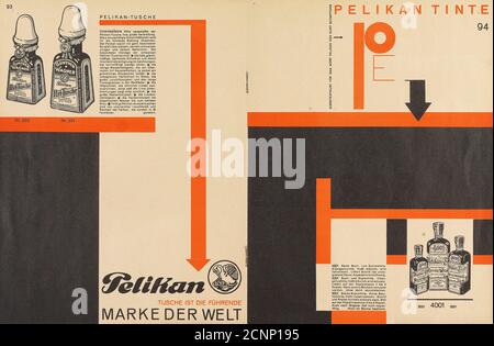 Merz 11 Pelican Ink-Werbung, 1924. Private Sammlung. Stockfoto