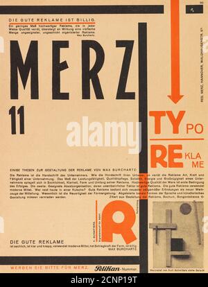 Merz 11. Typoreschlame, 1924. Private Sammlung. Stockfoto