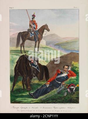 Offizier des Schwarzmeerkosakengeschwaders (Uniformen der russischen Kaiserlichen Armee), 1837-1839. Private Sammlung. Stockfoto