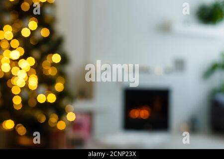 abstrakte Weihnachten Hintergrund mit defokussierten Lichter Stockfoto
