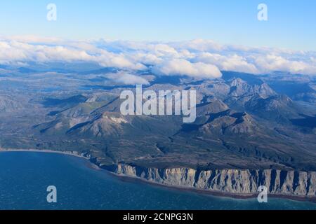 Alaska Küste von einem Flugzeug aus gesehen, USA Stockfoto