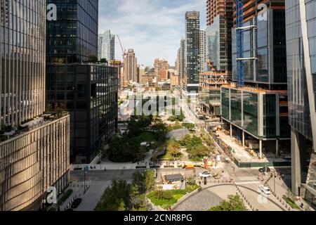 Hudson Yards und Bella Abzug Park, Zentrum, in New York am Montag, 7. September 2020. (© Richard B. Levine) Stockfoto