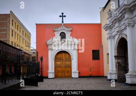 Basilica de la Veracruz Vera Cruz, in der Basilika und Maximus Kloster von Nuestra Señora del Rosario, im Volksmund bekannt als die von Santo Domingo, Lima, Stockfoto