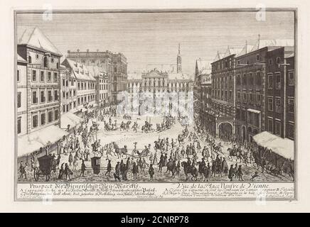 Neuer Markt Wien, 1719. Private Sammlung. Stockfoto