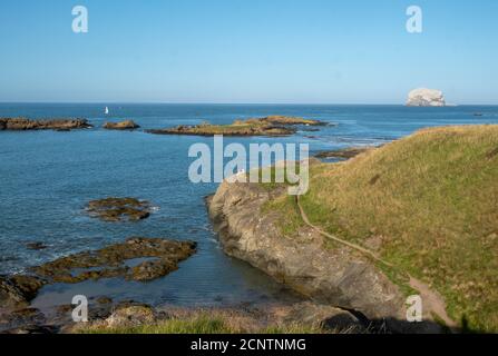 Blick auf die Küste in der Nähe von North Berwick Schottland. Stockfoto
