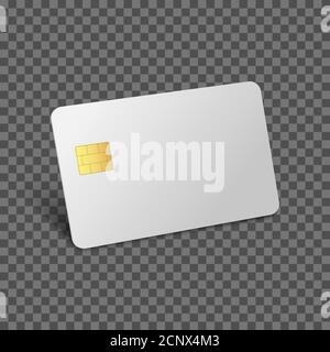 Kreditkartenformat. Debit 3D realistische Vektor Bank leere Karte. Vector Kunststoff leere Chipkarte Stock Vektor