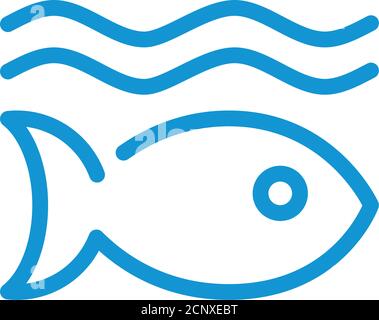Symbol „Leben unter Wasser“. Soziale Verantwortung des Unternehmens. Nachhaltige Entwicklungsziele. SDG-Zeichen. Piktogramm für Anzeige, Web, mobile App. UI-UX-Design Stock Vektor