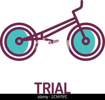 Symbol für die Testfarbe. Extremsport. Hindernisse auf dem Fahrrad überwinden. Piktogramm für Webseite, mobile App, Promo. UI UX GUI Design Element. Editierbar Stock Vektor