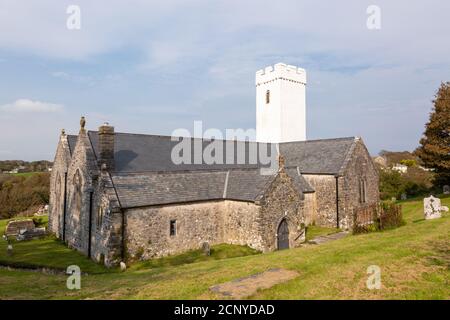 St James's Church, Manorbier, Pembrokeshire, Wales, Großbritannien Stockfoto