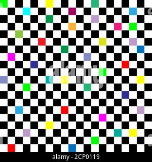 checker Chess Quadrat mehrfarbige abstrakte Hintergrund Vektor, geprüfte Textur nahtlose Muster, Vektor Stock Vektor
