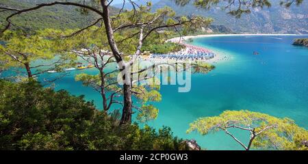 Die Blaue Lagune in Oludeniz, Fethiye, Türkei Stockfoto