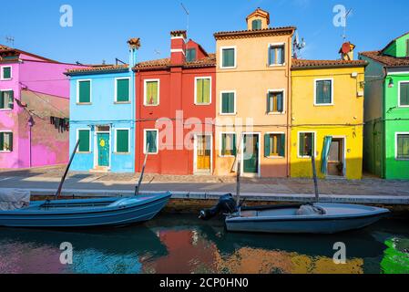 Burano, Italien - die bunten Häuser von Burano, Italien Stockfoto