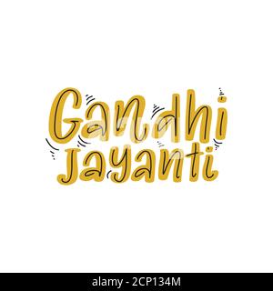 Lettering Illustration mit Gandhi Jayanti für Concept Design. Stock Vektor