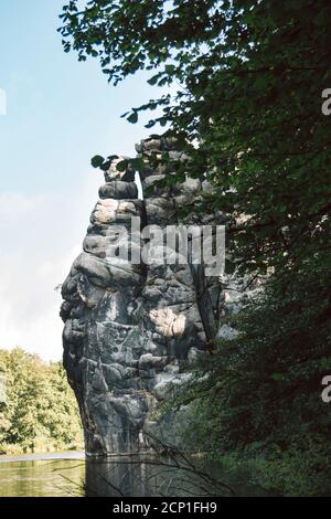 Teutoburger Wald rund um die Externsteine in Horn-Bad Meinberg, Nordrhein-Westfalen, Deutschland Stockfoto