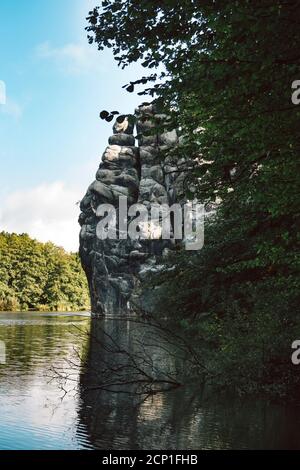 Teutoburger Wald rund um die Externsteine in Horn-Bad Meinberg, Nordrhein-Westfalen, Deutschland Stockfoto