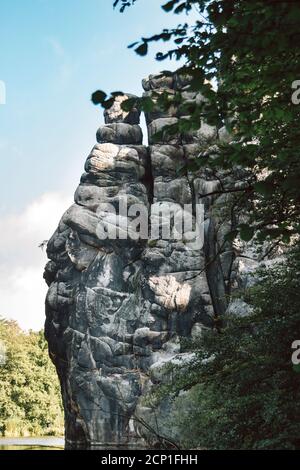Teutoburger Wald rund um die Externsteine in Horn-Bad Meinberg, Nordrhein-Westfalen, Deutschland Stockfoto