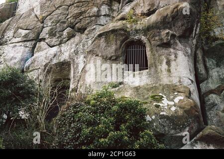 Teutoburger Wald rund um die Externsteine in Horn-Bad Meinberg, Nordrhein-Westfalen, Deutschland Stockfoto