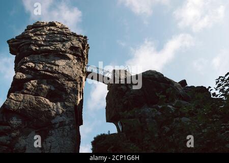 Teutoburger Wald rund um die Externsteine in Horn-Bad Meinberg, Nordrhein-Westfalen, Deutschland Stockfoto