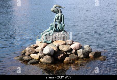 Die genetisch veränderte kleine Meerjungfrau in Kopenhagen Stockfoto