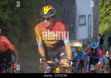 La Roche-sur-Foron, Frankreich. September 2020. Matej Mohoric von Bahrain Segafredo während der Tour de France 2020, Radrennen Etappe 19, Bourg en Bresse - Champagnole (165,5 km) am 18. September 2020 in La Roche-sur-Foron, Frankreich - Foto Laurent Lairys / DPPI Credit: Laurent Lairys/Agence Locevaphotos/Alamy Live News Stockfoto