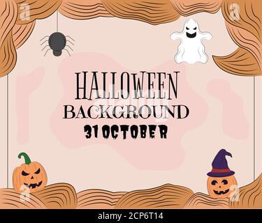 Handgezeichnete Illustration Vektor Design von Halloween Hintergrund mit blank Textbereich für den Kopierbereich Stock Vektor