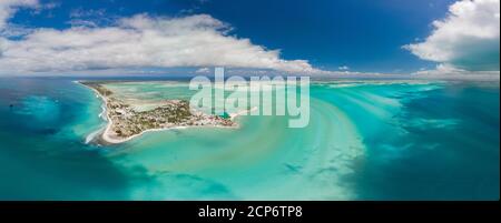 Luftpanorama des Kiritimati Atolls (Weihnachtsinsel) in Kiribati Stockfoto